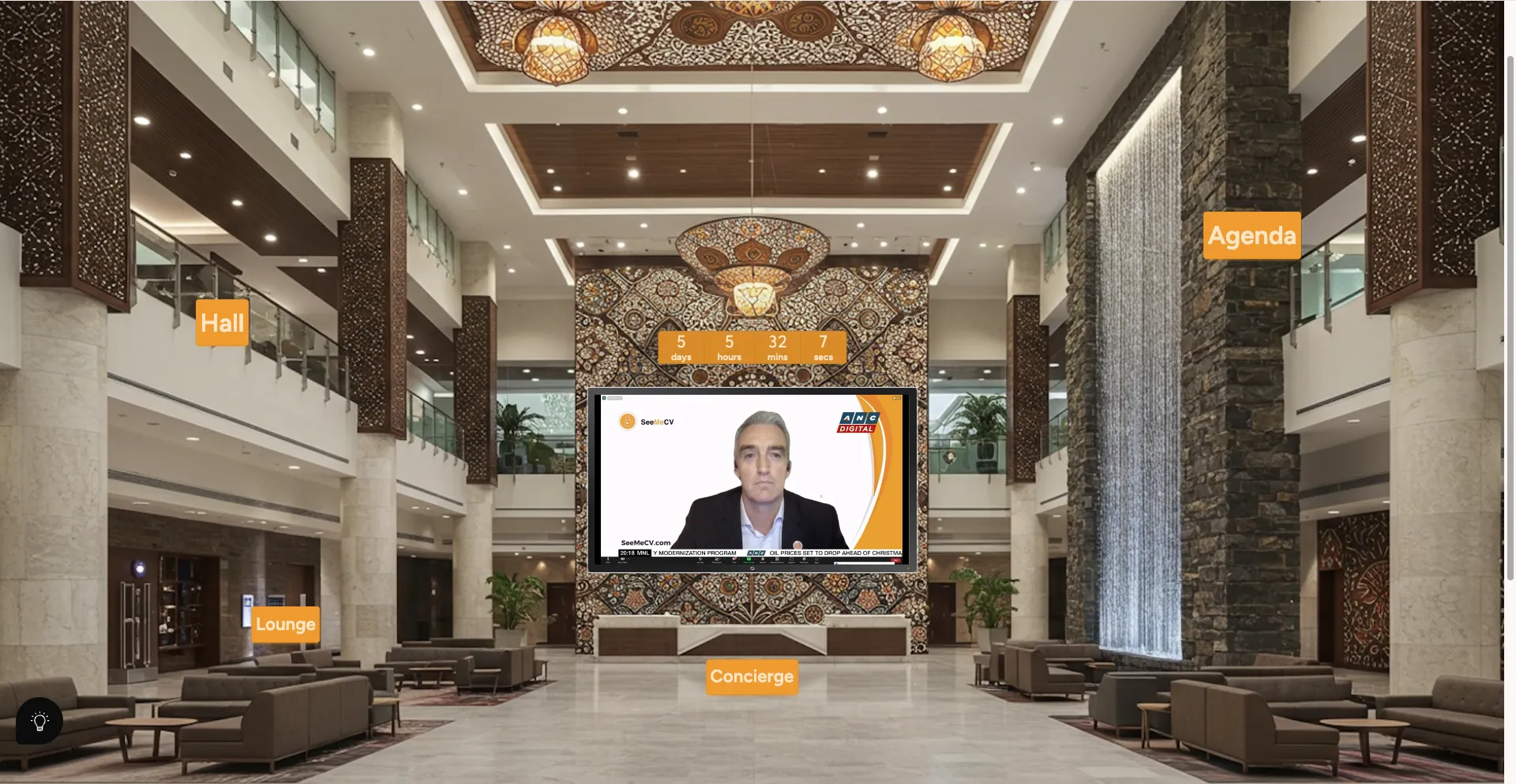 Lingkungan pameran karir virtual imersif SeeMeEvents